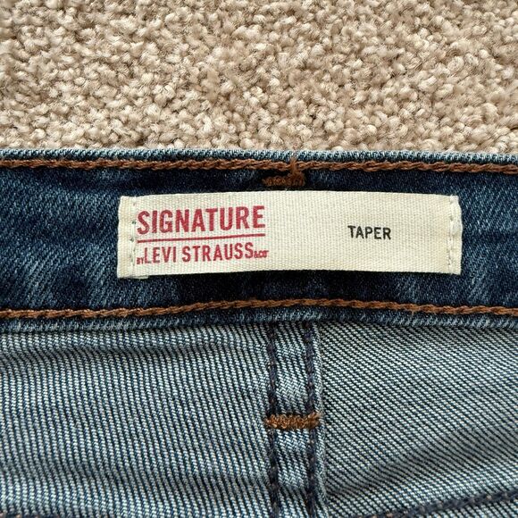 Levi’s Taper Leg Blue Denim Jeans Girl's Size 16 Reg Adjustable Waist - Picture 8 of 11